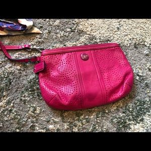 Coach zip wallet pouch wallet with silk scarf